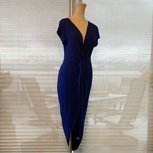 Elegant Blue V-Neck Dress
